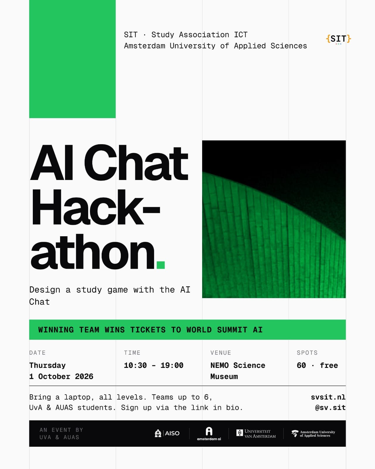 Poster van NEMO AI Hackathon x AISO
